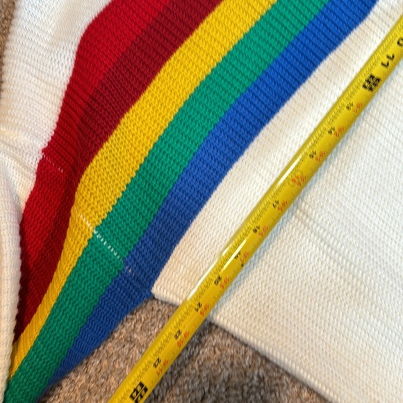 Ivy Rose Rainbow Striped White Sweater - Picture 8 of 10